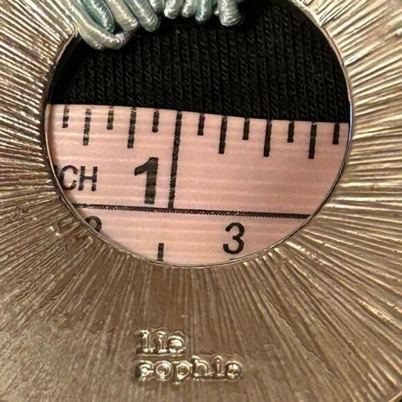 Lia Sophie Teal & Green Enamel Pendant Necklace & Hoop Earrings Set - Picture 8 of 11